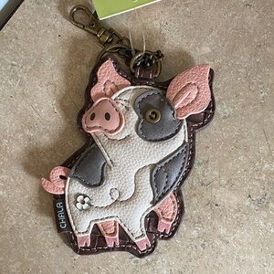 Chala Piglet Keychain with Pink and Cream Accents